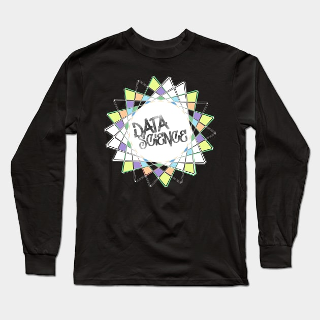 Data Science Graffiti | Abstract Geometric Street Art White Long Sleeve T-Shirt by aRtVerse